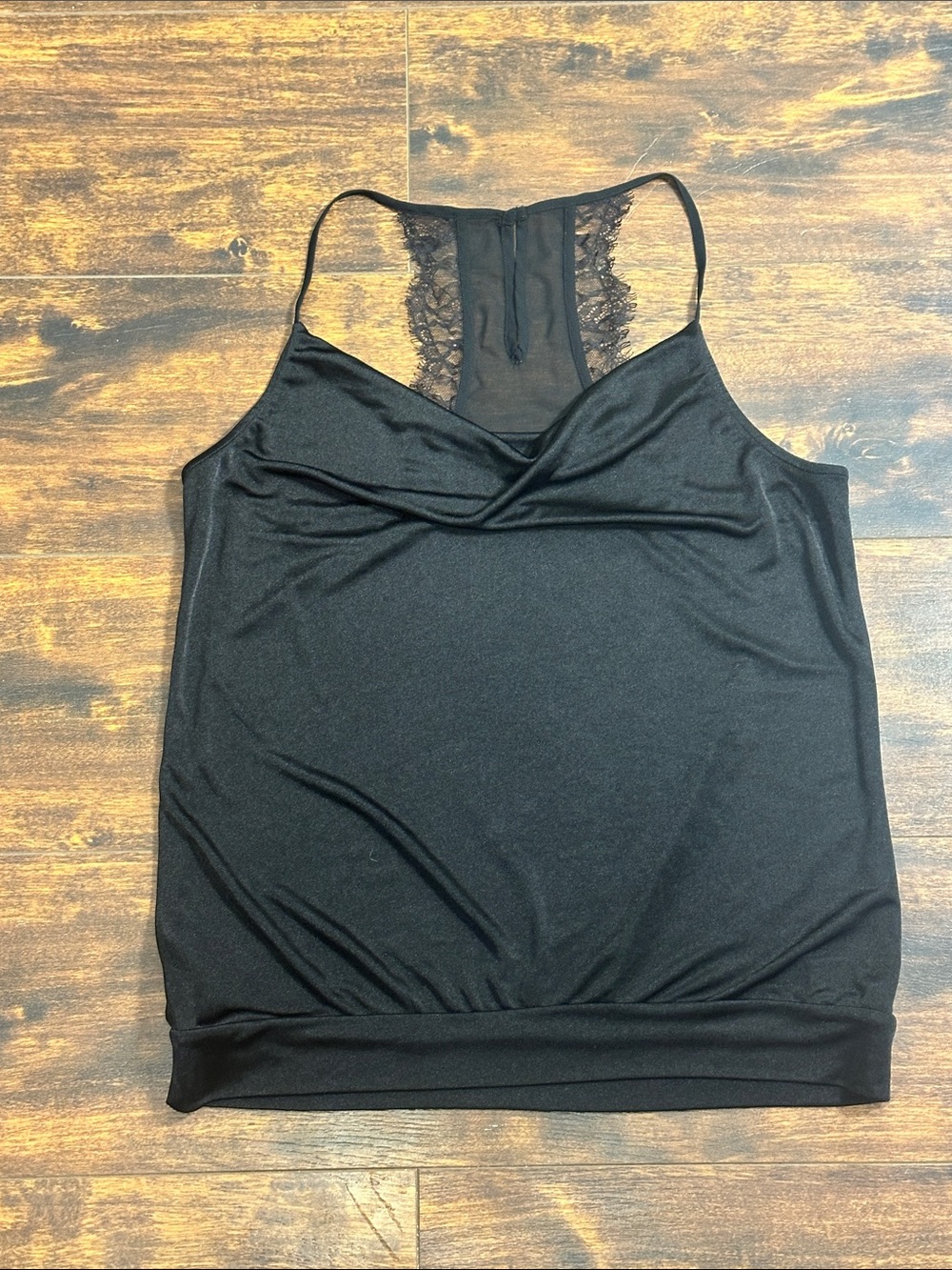 Express Black Cowl Neck Tank Lace Racerback M 🖤✨